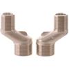 Aqbau 2 Raccordi a S 1/2 x 3/4, Eccentrici 20 mm in Ottone | Per rubinetti e miscelatori a parete in bagno doccia e cucina