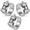 Songella Morsetto Per Tubo Di Scarico 48- in Acciaio Inox Morsetti 3 Pezzi Moto Automotive Tubi Scarico, 51mm