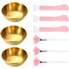 Fhtdhm 9 Pezzi Set Ciotole Maschera Viso Pennello Applicatore Silicone Acciaio Inossidabile Multifunzionale Facile Da Pulire Adatto per Spa Salone, Oro