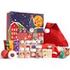 BODY & EARTH Regali di Natale per donne, set da 24 pezzi, set da bagno per Natale con confezione regalo, candela profumata, bagno di schiuma, decorazione natalizia, fidanzata, regalo natale donna