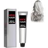 Grgowe Dye Hair Cream, Tinta Per Capelli Grigio Argento, Cera Modellante, Colorazione Uniforme, Colore Duraturo, Copre I Hair Bianchi, Nutre E Ripara I Capelli, Dona Lucentezza-Gray