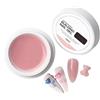 HADAVAKA Gel Costruttore Di Estensioni Per Unghie, Kit Di Gel Per Unghie - Colla Solida Per Unghie, Gel Trasparente Rosa Nudo Per Unghie Rigide, Set Per Manicure Fai Da Te A Casa (Nude Pink)