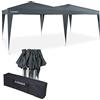 Casaria Deuba Gazebo Capri 3x6m Pop-Up Antracite Idrorepellente con Borsa Protezione UV Padiglione Pieghevole Tendone Festa