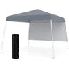 COSTWAY Gazebo Pop-up da Esterno 3 x 3 m, Gezebo Pieghevole con 1 Parete Laterale, Zaino Portatile e 4 Picchetti, Tendone Impermeabile e Resistente per Campeggio e Feste (Grigio)