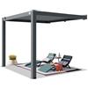 TOOLPORT PRIMEYARD Pergola addossata 3x3 m montanti in alluminio con tetto a doghe in alluminio pergola a muro color antracite
