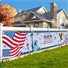 AhfuLife Bandiera grande USA per decorazioni per il 250° anniversario, 3 x 0,6 m in tessuto americano per il giorno dell'indipendenza, 4 luglio, decorazione per casa, cortile, recinzione, giardino