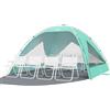 Wolfwise Tenda da Spiaggia UPF 50+ per Famiglia, Riparo Solare Anti-UV con 3 Finestre Ventilate, Pavimento Estensibile e Borsa per il Trasporto, Capacità 8 Persone, Verde Menta