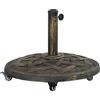 Outsunny Base per Ombrellone Rotonda con Ruote 20 kg 32mm/38mm/48mm Bronzo