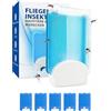 GLÜCKLUZ Trappola Contro Mosche Acchiappa Mosche Doppia Adesiva Indoor Set Singolo | Trappola con doppia superficie adesiva per zanzare e mosche. Cattura efficace, sicura, senza chimica, per ambienti interni.