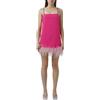 Pinko Trebbiano Abito Crepe Stretch con Piume Vestito da Festa Donna