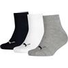 PUMA Quarter 3p, Calzini Unisex - Bambini e ragazzi, Grey/White/Black - New, 39-42