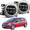 Kdbcet FARO FANALE 2 X Gruppo Luce Nebbia Dell'occhio Angelo Per Opel Per Corsa D Hatchback 2007-2015 Auto LED Lente Nebbia Lampada Marcia Diurna DRL 30W H11 12V Fari Anteriori(Bianco)