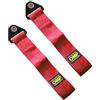 Xibao 2PCS Cinghia Di Traino Auto,Cinghia di Traino da Corsa Ad Alta Resistenza,Corda per Rimorchio in Nylon,Accessori per Auto,Geeignet für alle Lenker,Gabeln,Schwingen und Enge Stellen (Rosso)
