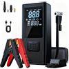 YOBWOK Avviatore Batteria Auto con Compressore 150PSI 5000A Avviatore Emergenza per Auto (All Gas or 10.0L Diesel) 12V 3 Modalità Torcia Ricarica USB Booster Avviamento Portatile