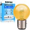 SOFOC Lampadina BA21D 6V 45/40W Alogena Faro Moto G40 Giallo Ambra Doppio Filamento Luce Abbagliante/Anabbagliante Attacco a Baionetta 3 Pins 120° 1Pz