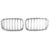 RFSHOP Griglie Anteriori Doppia Linea Per BMW Per X5 Per X6 E70 E71 2007-2013 XDrive 30i 50i 35d Griglia Anteriore A Lamella Singola, Nero Lucido, Argento Cromato Opaco