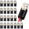 Xiciki Connettore Impermeabile 2 Fili, Connettore 12V, Connettore Elettrico | 20 pezzi cavi 18-22 AWG per LED, moto, barche e installazioni auto, installazione rapida senza saldatura