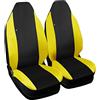 Auto Accessori Lupex | Coprisedili auto compatibili con Smart fortwo 453 terza serie dal 2014, Nero Giallo, Made in Italy, set coppia copri sedili in ecopelle e policotone