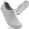 Sosenfer Pantofole da uomo, da donna, a piedi nudi, antiscivolo, scarpe piatte, pantofole morbide per casa, chiuse, unisex, Cs20 grigio chiaro, 41 EU
