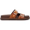 Pikolinos Aitana - Sandali piatti da donna, in pelle, suola extra leggera, Brandy, 38 EU