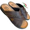 ARIZONA CIABATTE Uomo DAITAN Tomaia Incrociata sottopiede soffice fondo in pelle made in italy (testa di moro, Sistema Taglie Calzature EU, Adulto, Uomo, Numero, Media, 43)