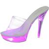 Generic Scarpe in tela da donna casuali pantofole da donna con tacco quadrato trasparente sexy scarpe col tacco alto con luci per donna scarpe donna ballerina con tacco, a, 42 EU Stretta