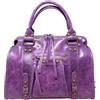 Chicca Borse Borsa a Mano con Tracolla Media da Donna in Pelle Lucida con Borchie