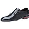 ANUFER Uomini Bello Design Unico Cuoio in Microfibra Allacciatura Laterale Scarpe da Cerimonia Nero SN071153 EU40
