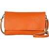 AMBRA Moda GLX11 - Borsa a tracolla da donna, in vera pelle, con tracolla rimovibile e regolabile, adatta per cellulari e tablet fino a 7 pollici, (arancione)