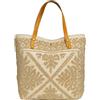 Markotex Borsa Marein Cotone, con Chiusura a bottone magnetico, manici in Cuoio, Leggera e Pieghevole, Ampia Capacità Donna per Shopping, Viaggio, Campeggio - Sarda MADE IN ITALY (Rope)