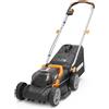 WORX WG735E Rasaerba a batteria 40 V, taglio 34 cm, motore brushless, altezza regolabile su 6 livelli da 20 a 75 mm, sacco 35 L, Cut-to-Edge, 2 batterie da 4 Ah e caricabatterie doppio inclusi