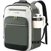 EMPSIGN Zaino Viaggio 40L, TSA, 17,3 Pollici Impermeabile Approvato Aereo | beige/verde oliva/nero, multitasche, spallacci traspiranti, fascia toracica e trolley, ideale per viaggio e affari