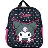 CERDÁ LIFE'S LITTLE MOMENTS Zainetto Asilo Kuromi Cerdà | Licenza Ufficiale Sanrio | 7L | Scuola Materna | Nero con Patch Gommata e Spallacci Imbottiti Retroriflettenti