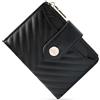Sunpour Piccolo portafoglio bifold delle donne RFID, titolare della carta | 12 scomparti per carte, 3 finestre per documenti, manica rimovibile, tasca portamonete con cerniera, tasca per banconote