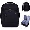 ECOHUB Zaino Ryanair 40x30x20, Zaino da Viaggio come Bagaglio a Mano Aereo | Cerniera SBS, Apertura a 180°, Scomparto per Laptop, Resistente all'acqua, Riciclato, Unisex, per Lavoro, Trekking, Nero