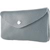 modamoda de P11 Portafoglio da donna in pelle 16x10 cm, fatto a mano in Italia, Colore: blu colomba, m