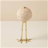 Sfera Ornamentale In Travertino, Ornamento Ornitologico, Pezzo Con Gambe E
