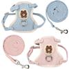 Bangbobi Set di 2 guinzagli per Conigli - Pettorina Regolabile per Conigli con guinzaglio - Morbidi Accessori per Gatti, Cani di Piccola Taglia e Altri Animali Domestici - Blu e Rosa
