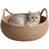 Generico Cat Basket Bed - Breathable Woven Rattan Nest | Kitten Bed Resting Basket | For Play Exercise Enrichment Activity Boredom Indoor Cage Floor Furniture Safety And Daily Relaxation
