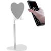 Generisch Supporto per treppiede per cellulare, supporto per telefono da scrivania | a forma di cuore, in metallo, estensibile, per scrivania, telefono, telefono