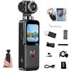 MUOXUEQN Videocamera Tascabile 5K HD, Telecamera Vlog Portatile con Obiettivo Rotante 270°, Autofocus e Stabilizzazione EIS, Mini Body Camera per Viaggi, Ciclismo, Sport POV e Creazione Contenuti