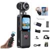 MUOXUEQN Videocamera Tascabile 5K HD, Telecamera Vlog Portatile con Obiettivo Rotante 270°, Autofocus e Stabilizzazione EIS, Mini Body Camera per Viaggi, Ciclismo, Sport POV e Creazione Contenuti