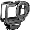 Domary Gabbia per Action Cam Gabbia per Video Custodia Protettiva Custodia Vlog in Metallo Doppio Supporto Fredda Foro Vite da 1/4 Pollici Lega di Alluminio Perfetto 12 (Versione migliorata)