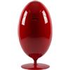 SoldiDesign Ovetto Contenitore 3in1 per la Raccolta Differenziata, 54 Litri (3 Scomparti da 18 Litri), Cestino per Interno o Esterno, Pattumiera Cucina, Bidone Design - Rosso Lucido
