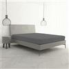 Italian Bed Linen Lenzuolo Sotto MAX COLOR con Angoli Elasticizzati da 25 cm Letto Matrimoniale 170x200 cm, 100% Cotone Made in Italy - Tinta Unita GRIGIO SCURO