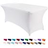 Peomeise Tovaglia rettangolare elasticizzata in spandex da 1,8 m (bianco, 1,8 m)