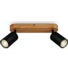 B.K.Licht - Lampada da soffitto orientabile, attacco GU10, max. 9 W, plafoniera, lampada, lampada da soggiorno, lampada da camera da letto, lampada da cucina, faretto da soffitto, 27 cm, nero-legno