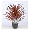 SUNPRAIRIE Pianta artificiale di aloe vera rossa iper realistica, altezza 66 cm, grande agave finta in vaso nero opaco.