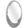 DRW Specchio da parete ovale in metallo argentato, 120 x 70 x 3 cm