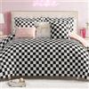 Juicy Couture Set copripiumino reversibile a scacchiera, 6 pezzi, per letto matrimoniale/queen size, nero/bianco
